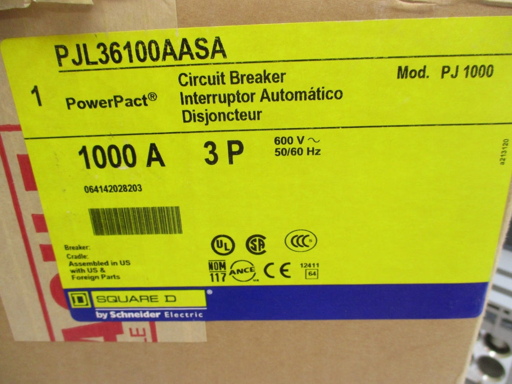 SQUARE D PJL36100AASA SER. S1 600V 1000A NSMP