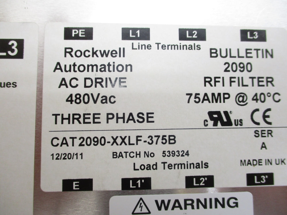 ALLEN BRADLEY 2090-XXLF-375B SER. A NSMP