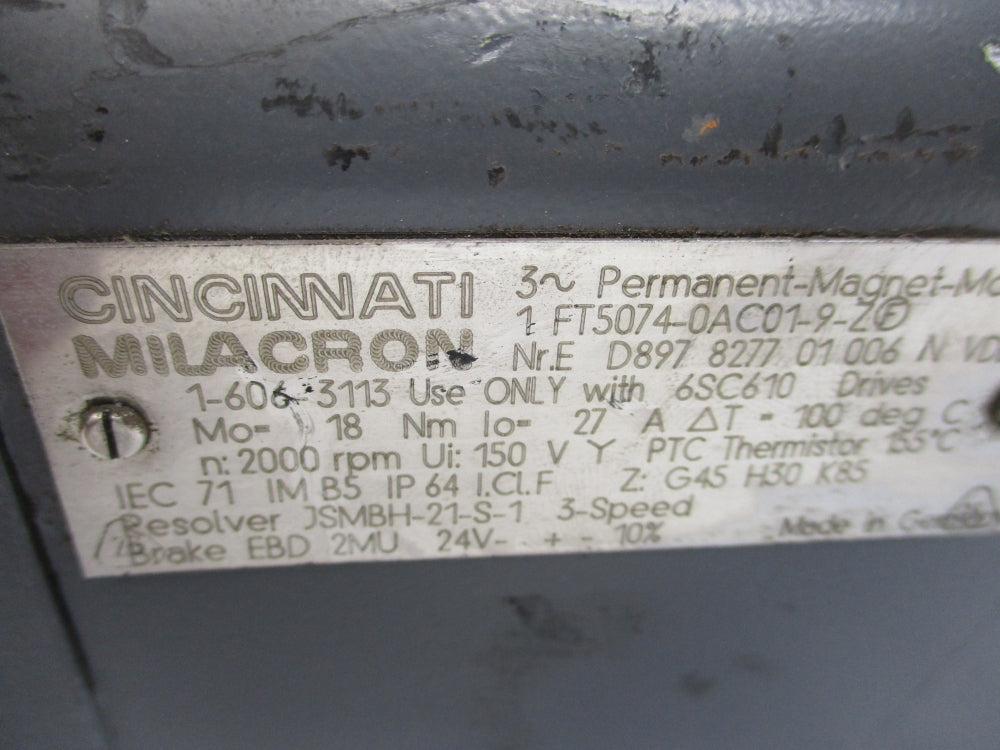 CINCINNATI MILACRON 1FT5074-0AC01-9-Z UNMP