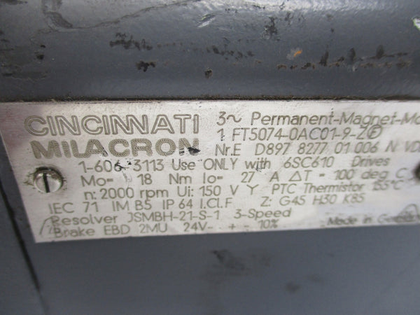 CINCINNATI MILACRON 1FT5074-0AC01-9-Z UNMP