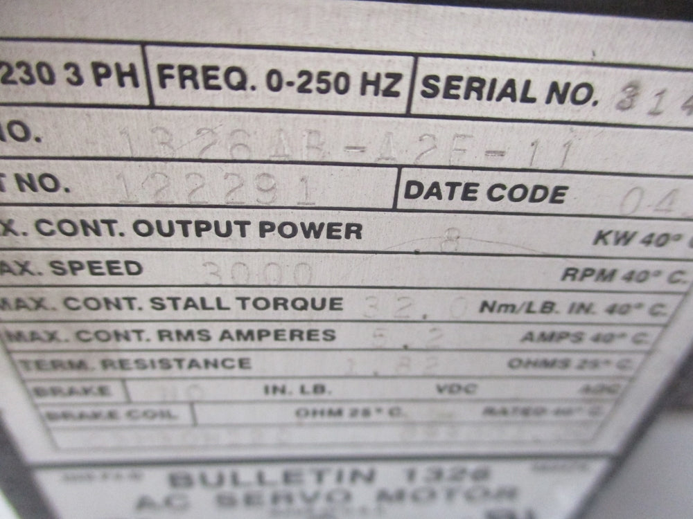 ALLEN BRADLEY 1326AB-A2E-11 UNMP