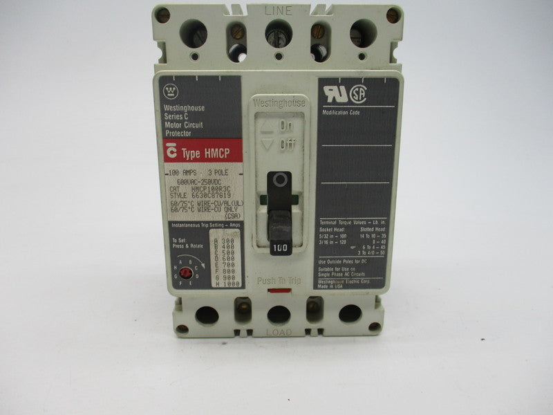 WESTINGHOUSE HMCP100R3C 100A 600VAC NSNP
