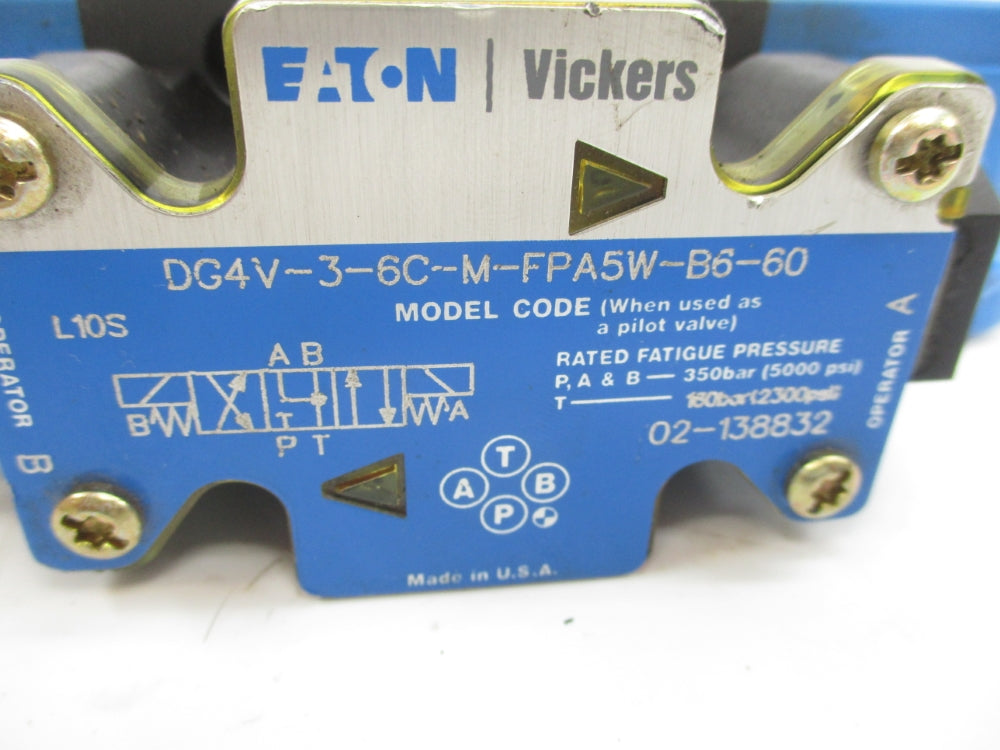 VICKERS DG4V-3-6C-M-FPA5W-B6-60 02-138832 120V 5000PSI NSNP