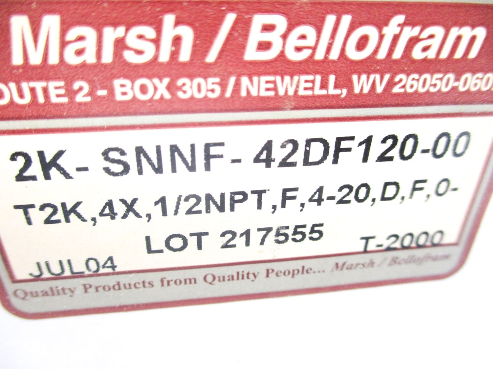 MARSH BELLOFRAM 2K-SNNF-42DF120-00 0-120PSI NSMP