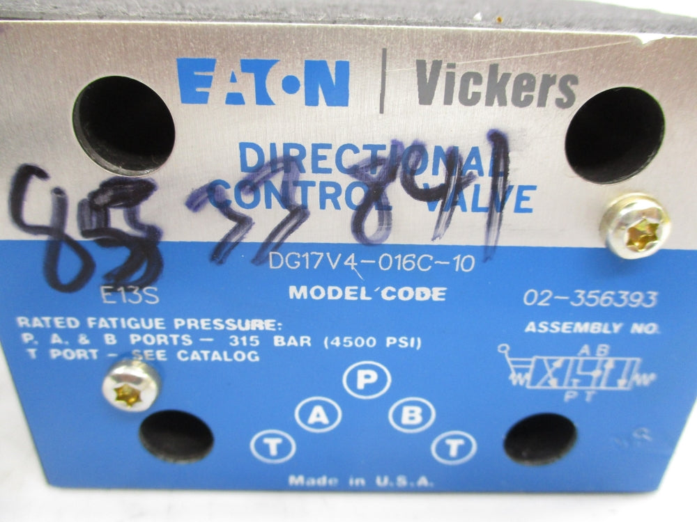 VICKERS DG17V4-016C-10 02-356393 4500PSI NSNP