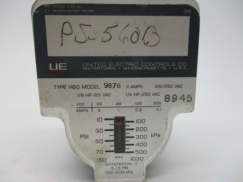 UNITED ELETRIC H60-9876 UNMP
