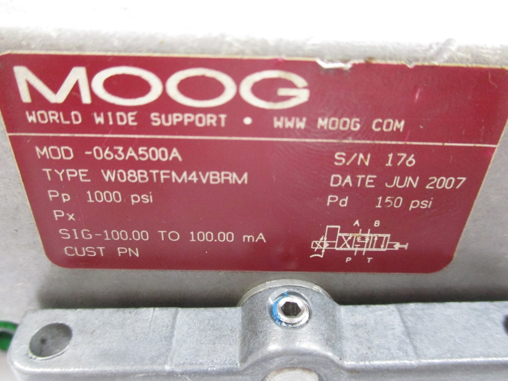 MOOG MOD-063A500A W08BTFM4VBRM 1000PSI NSNP