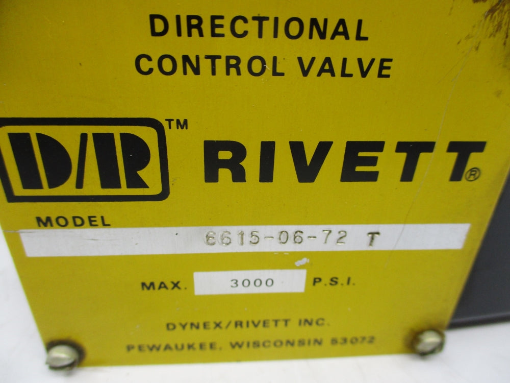 D/R RIVETT 6615-06-72T 3000PSI UNMP
