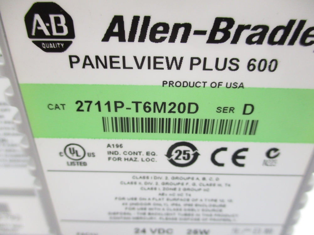 ALLEN BRADLEY 2711P-T6M20D SER. D UNMP
