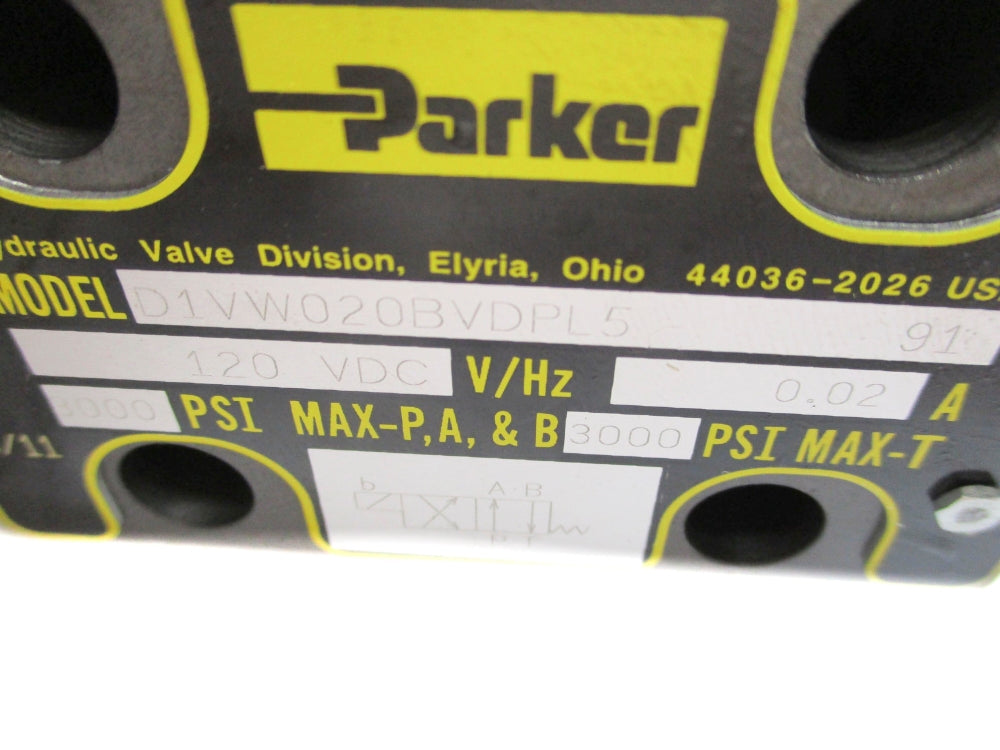 PARKER D81VW016F1VDPL5 120VDC 3000PSI NSMP