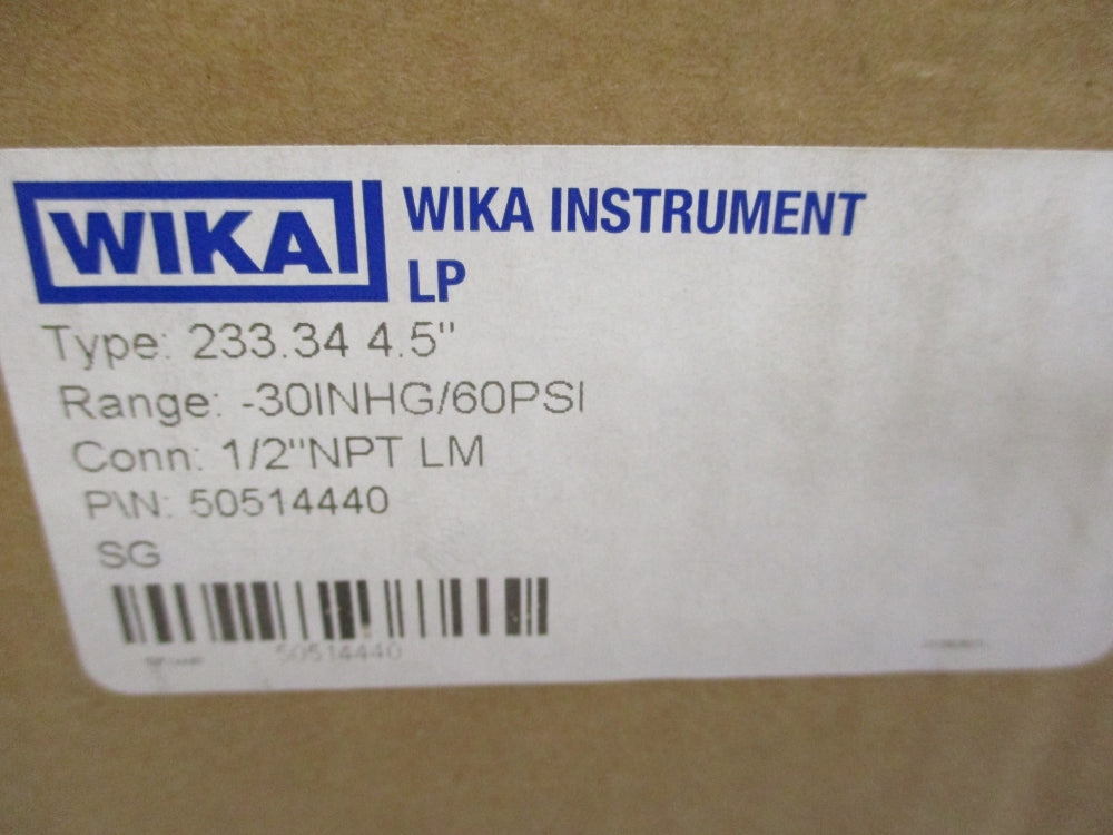 WIKA 233.344.5 50514440 -30IN-60PSI NSMP
