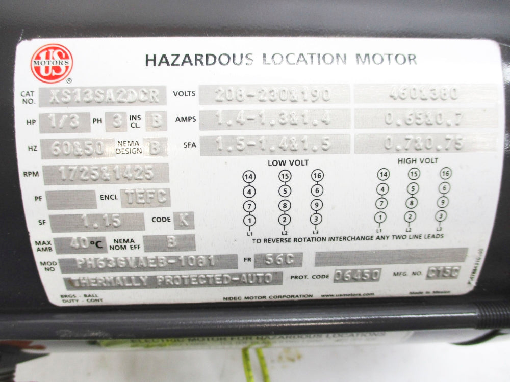US MOTOR XS13SA2DCR NSMP