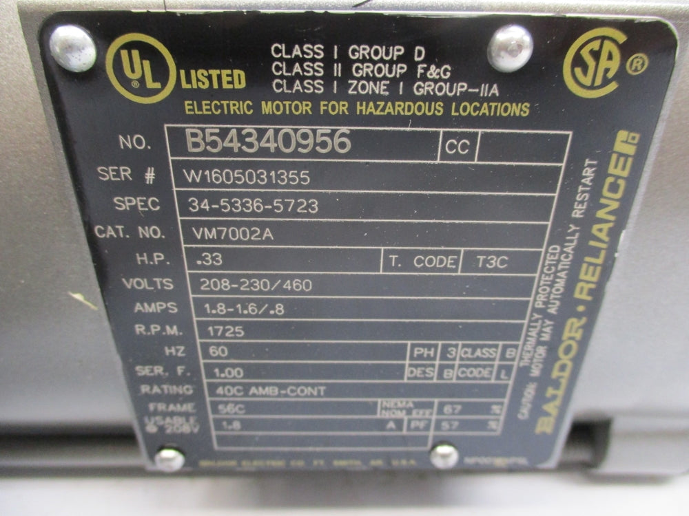 BALDOR VM7002A SER. F NSNP
