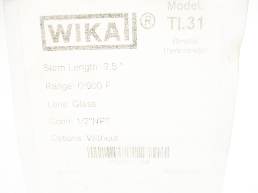 WIKA TI.31 0-600F NSMP
