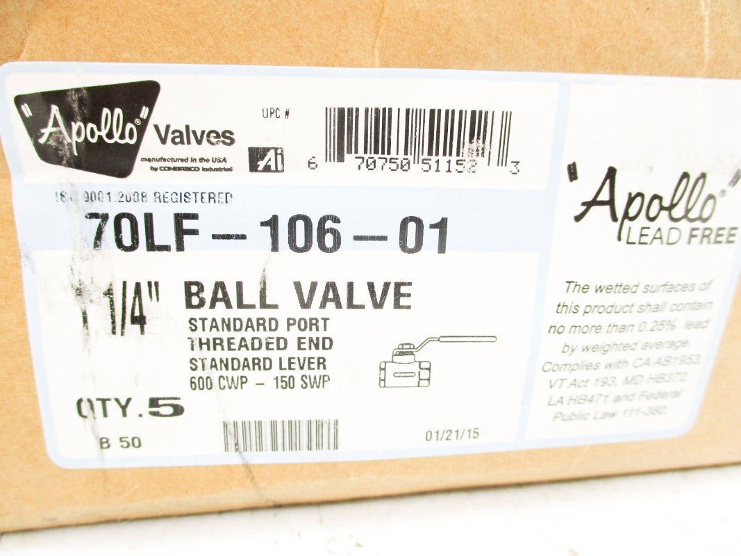 APOLLO 70LF-106-01 (PKG OF 5) 1-1/4" NSFS