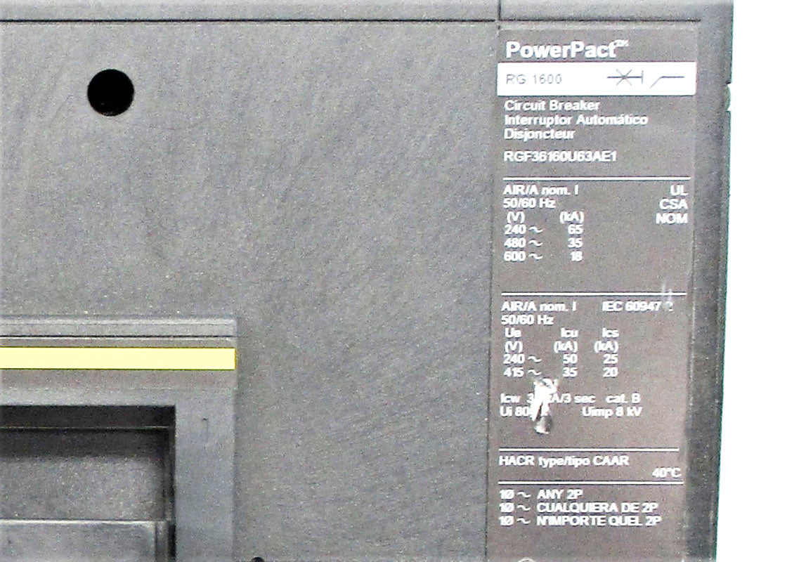 SQUARE D RGF36160U63AE1 SER. 1 240V 1600A (AS PICTURED) NUPI
