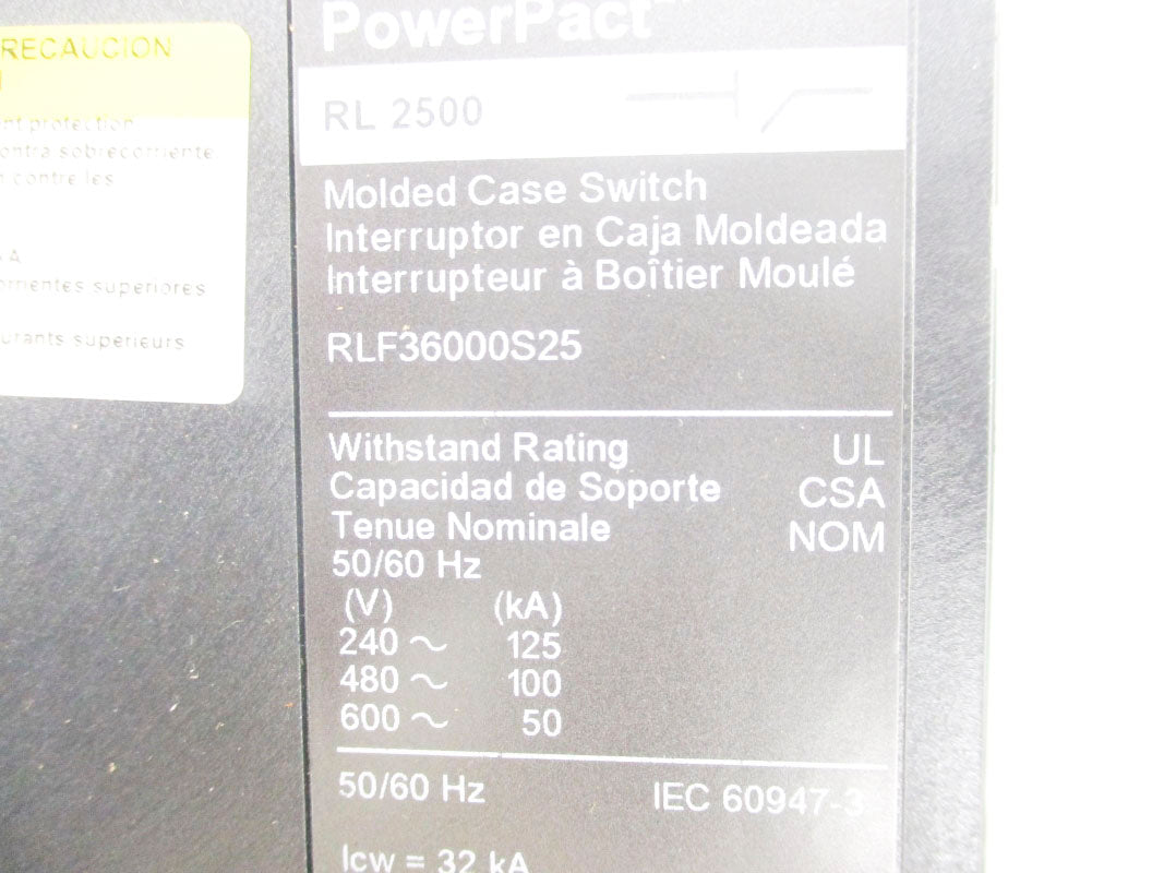 SQUARE D RLF36000S25 SER. 1 2500A NSNP