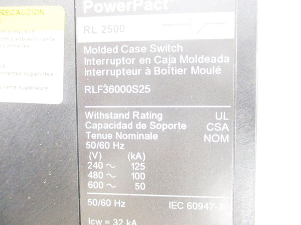 SQUARE D RLF36000S25 SER. 1 2500A NSNP
