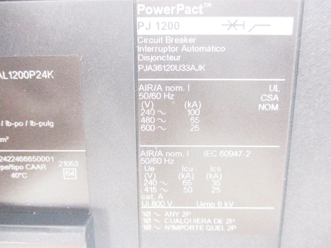 SQUARE D PJA36120U33AJK SER. 1 240V 1200A NSNP
