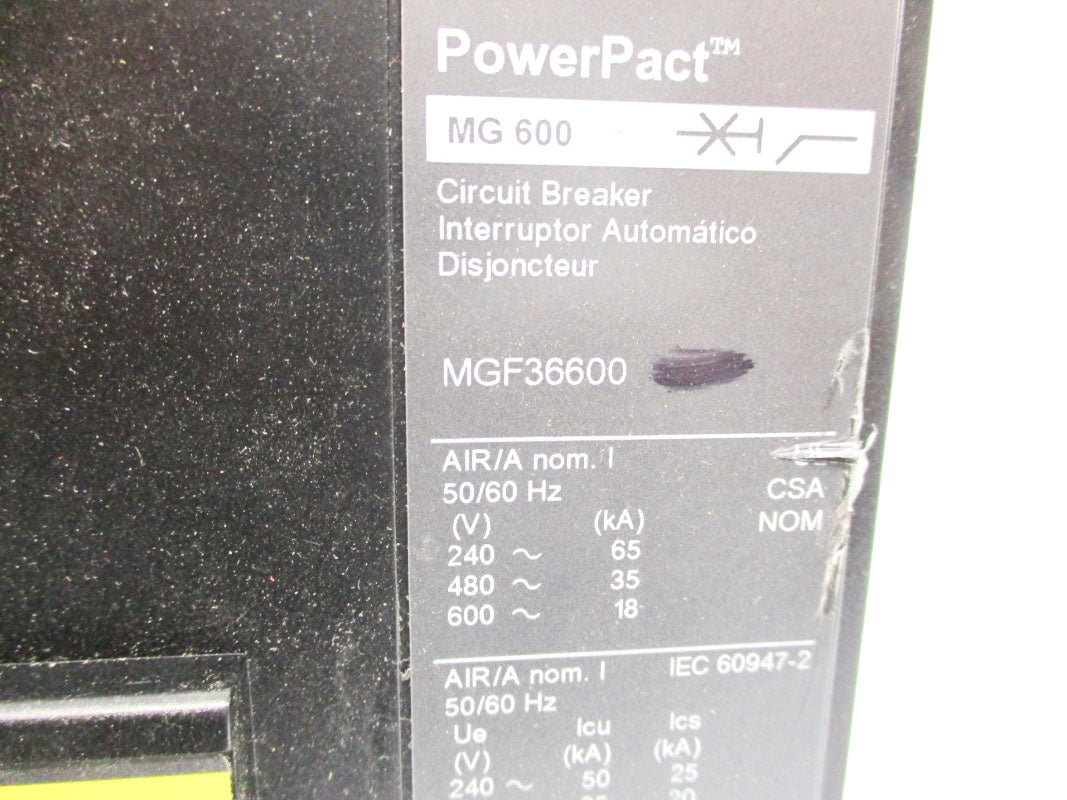 SQUARE D MGF36600 SER. 2 6000V 600A NSNP