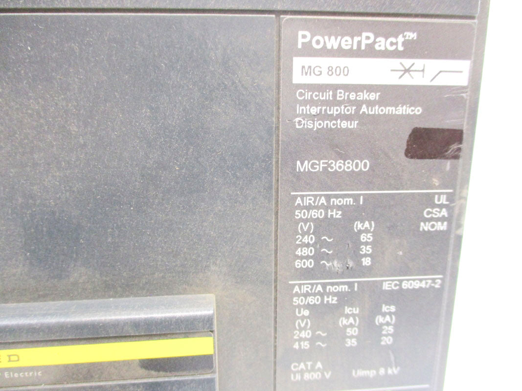 SQUARE D MGF36800 SER. 2 240V 800A (AS PICTURED) NSNP