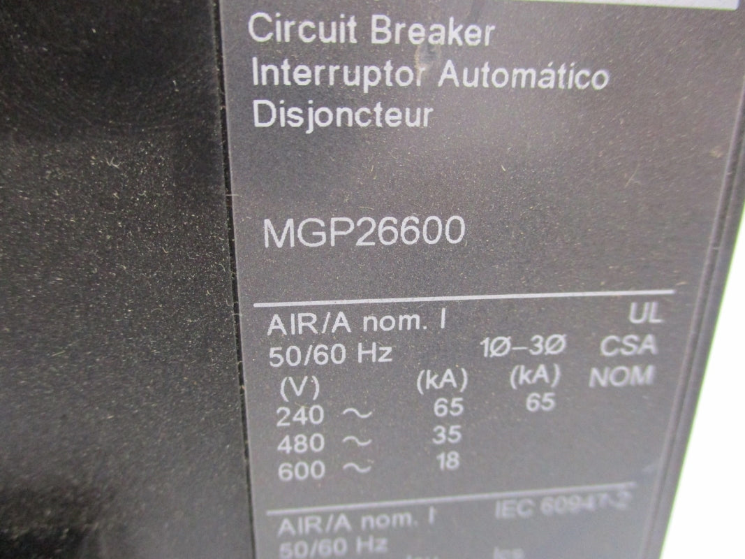 SQUARE D MGP26600 SER. 2 240V 600A (AS PICTURED) NSNP