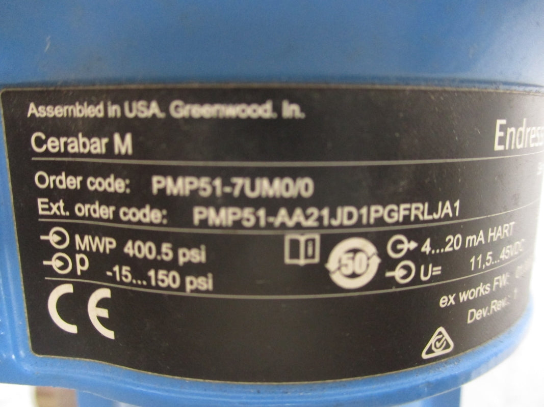ENDRESS+HAUSER PMP51-7UM0/0 400.5PSI NSMP