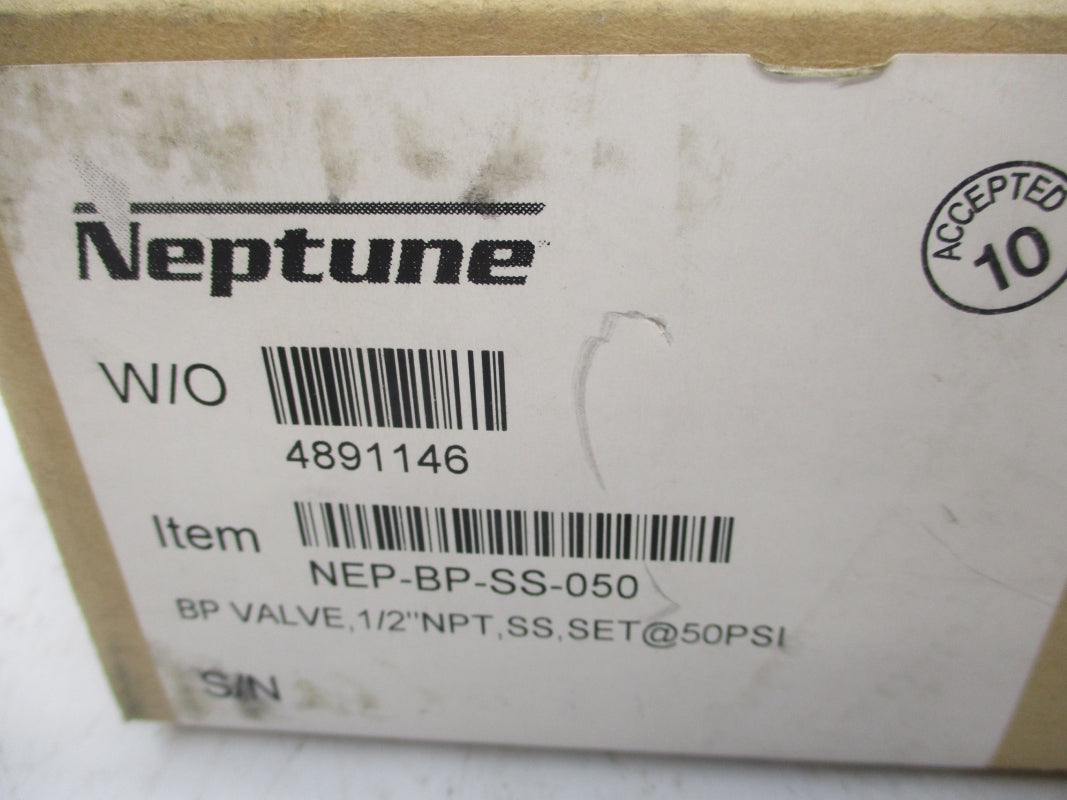 NEPTUNE NEP-BP-SS-050 1/2" 50PSI NSFS