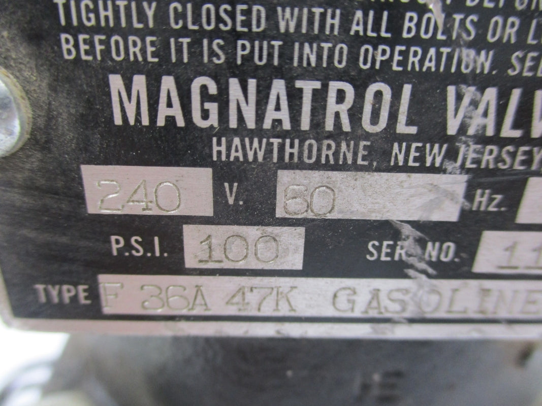 MAGNETROL VALVE F36A47K 240V 100PSI UNMP