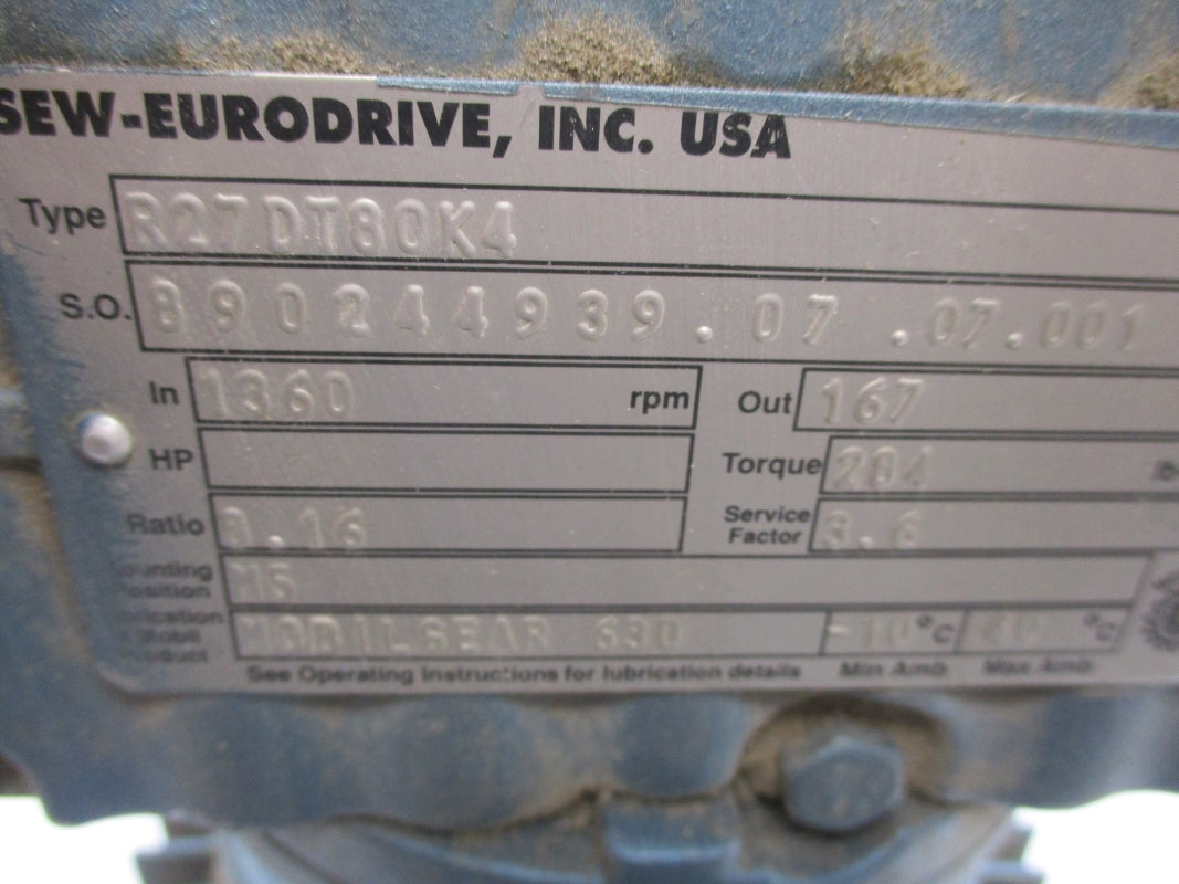 SEW-EURODRIVE R27DT80K4 UNMP