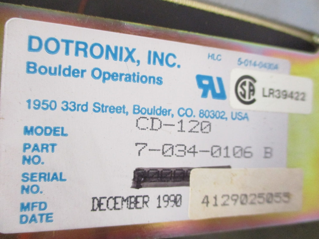 DOTRONIX CD-120 7-034-0106B NSNP