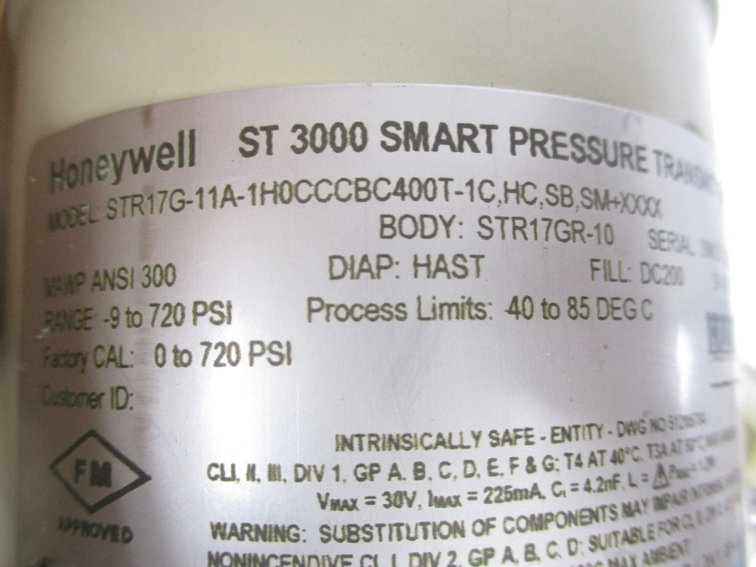HONEWELL STR17G-11A-1H0CCCBC400T-1C,HCSB,SM+XXXX -9-720PSI NSNP