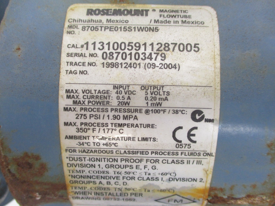 ROSEMOUNT 1131005911287005 275PSI UNMP