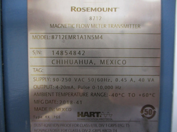 ROSEMOUNT 8712EMR1A1N5M4 UNMP