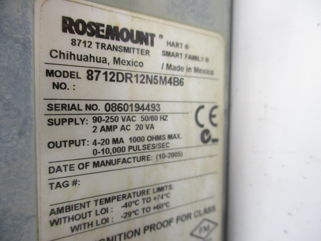ROSEMOUNT 8712DR12N5M4B6 UNMP
