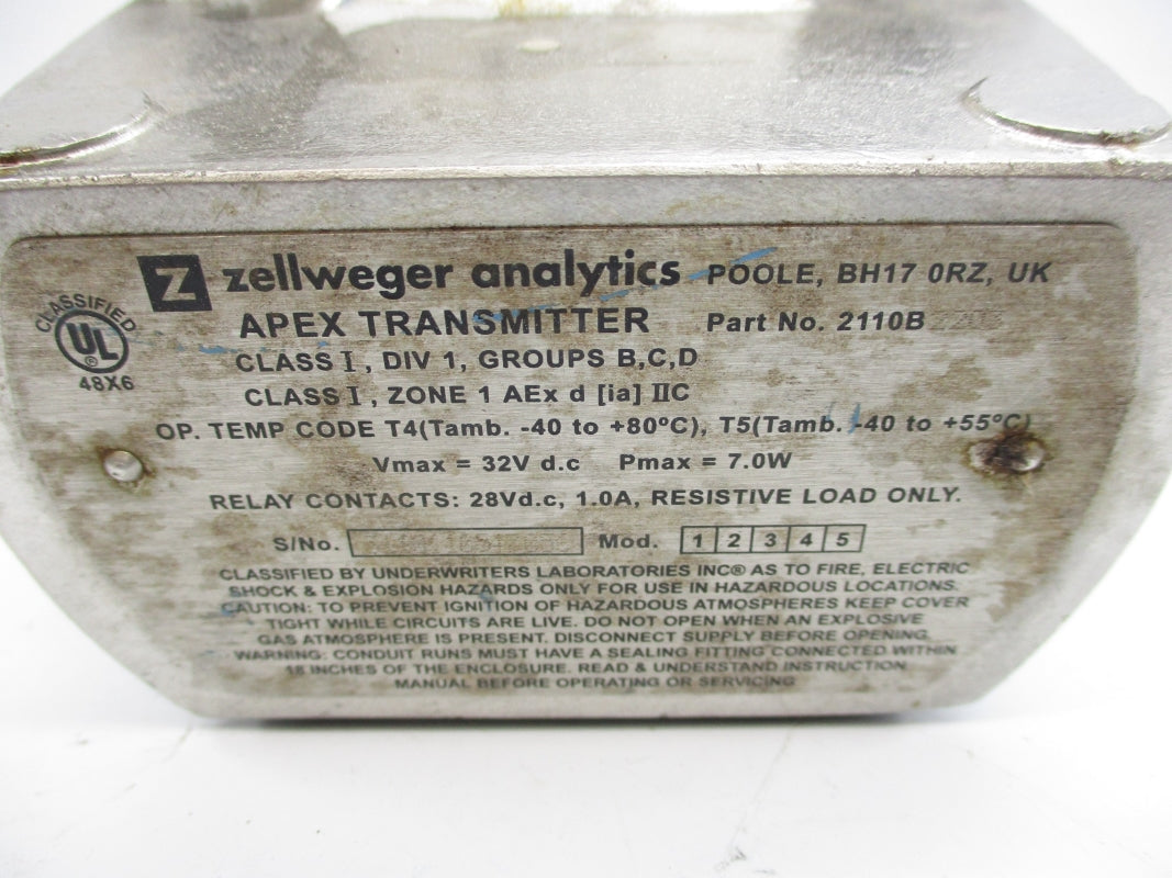 ZELLWEGER ANALYTICS 2110B2203 UNMP