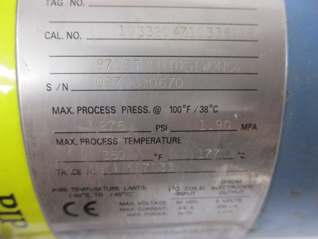 ROSEMOUNT 8705TPE010S1WON5 275PSI UNMP