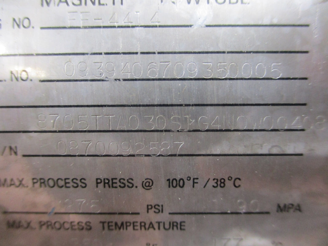 ROSEMOUNT 8705TTA030S1G4N0W00408 275PSI UNMP