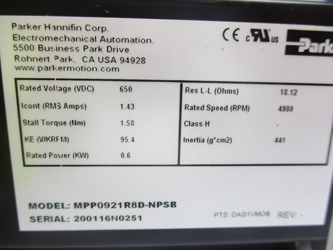PARKER MPP0921R8D-NPSB NSMP
