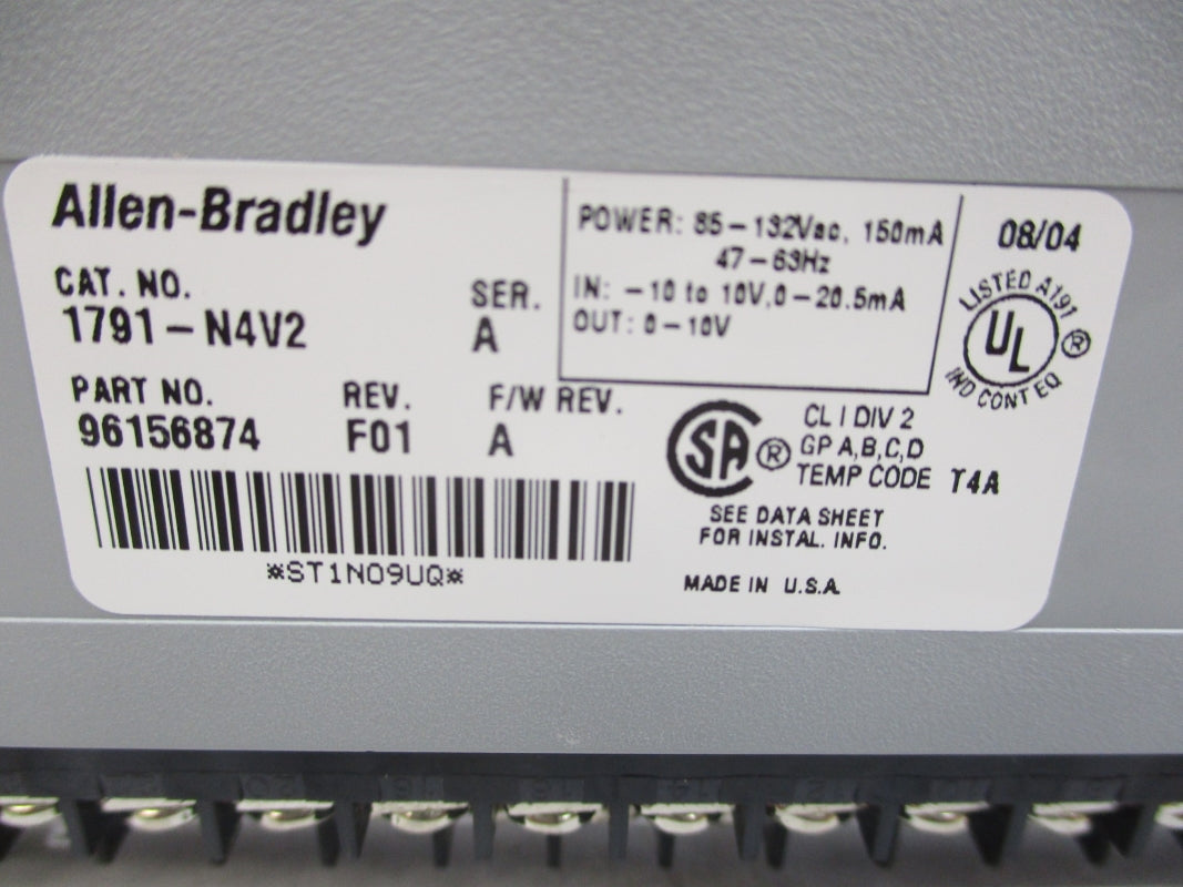 ALLEN BRADLEY 1791-N4V2 SER. A F/W A NSMP