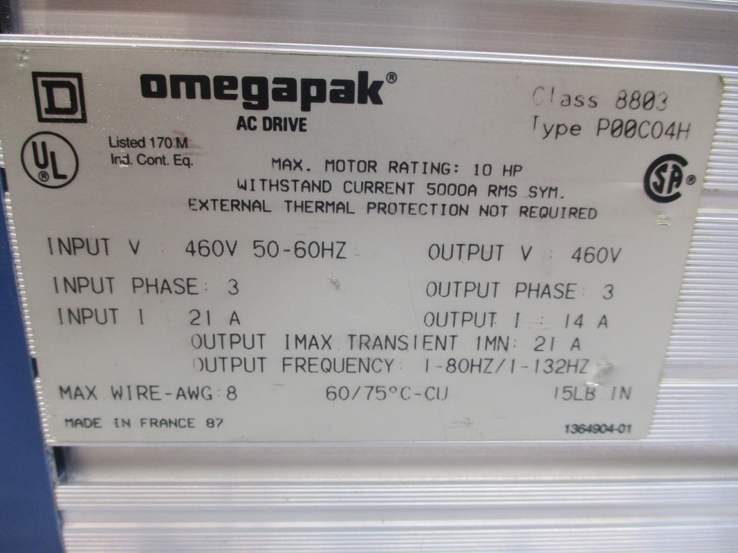 OMEGAPAK 8803P00CO4H 460V 21A UNMP