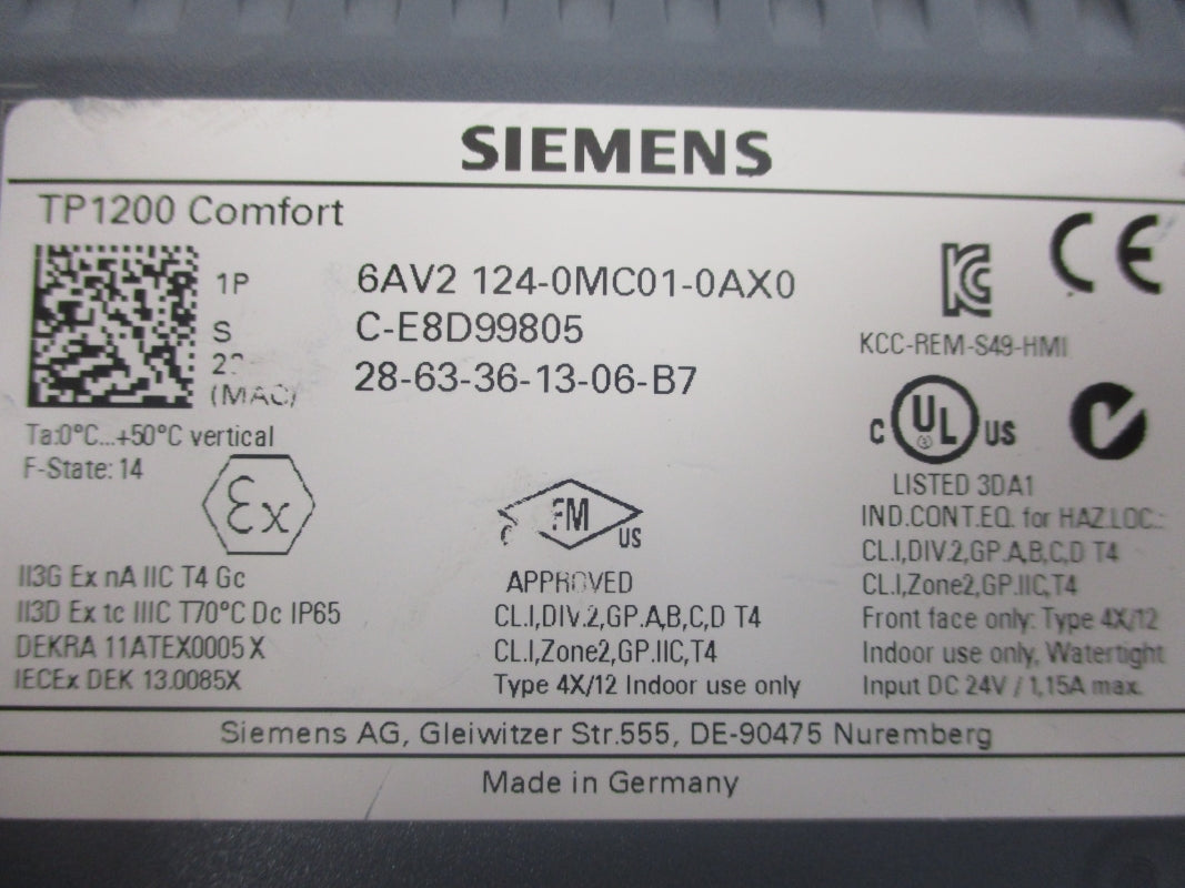 SIEMENS 6AV2124-0MC01-0AX0 24VDC NSNP