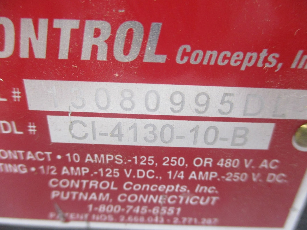 CONTROL CONCEPTS CI-4130-10-B 250VDC 1/4A NSNP