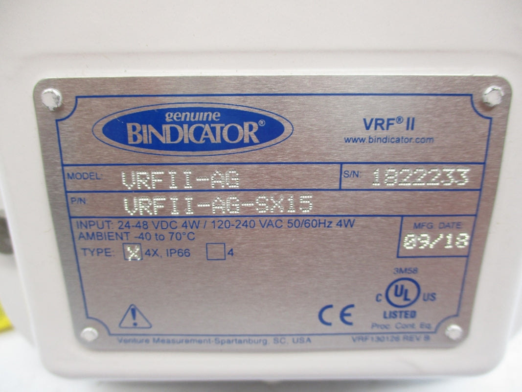 BINDICATOR VRFII-AG-SX15 48VDC -40-70C NSMP