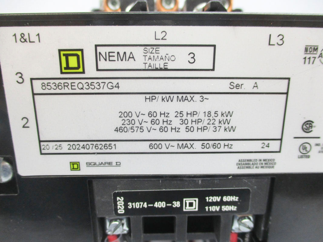 SQUARE D 8536REQ3537G4 SER. A 120V NSNP