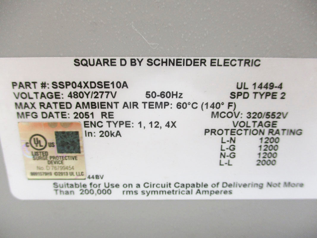 SQUARE D SSP04XDSE10A 277V NSNP