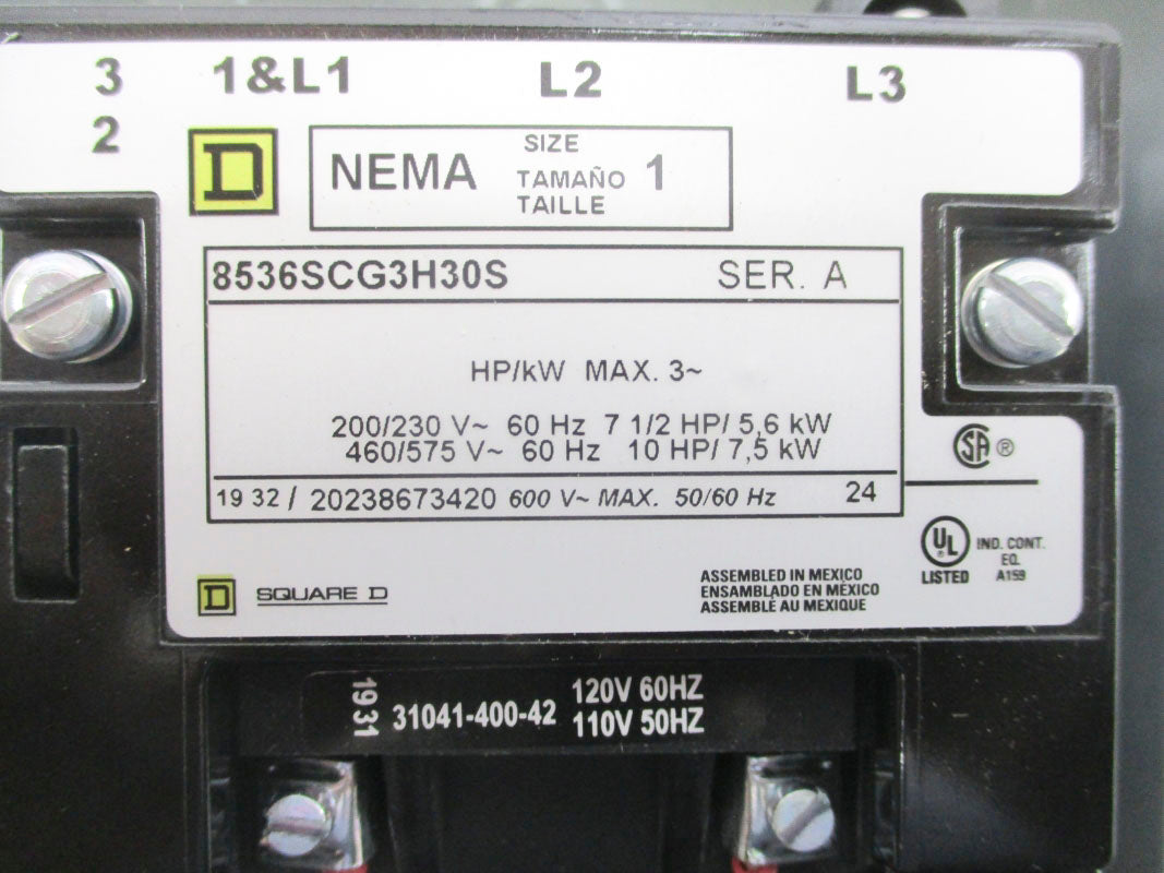 SQUARE D 8536SCG3H30S SER. A 120V NSNP