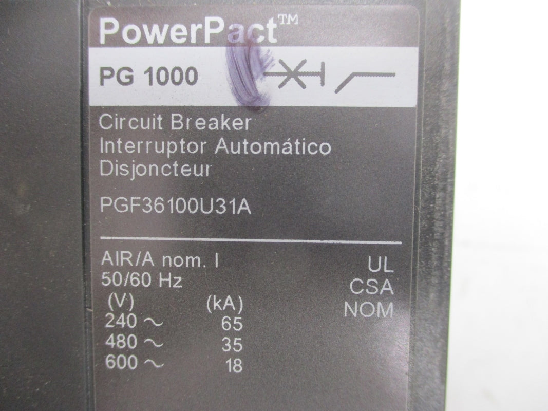 SQUARE D PGF36100U31A SER. 1 600V 1000A NSNP