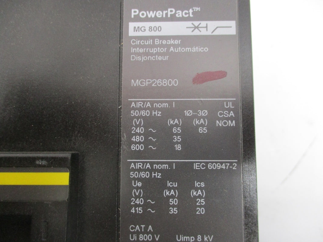 SQUARE D MGP26800 SER. 2 600V 800 NSNP