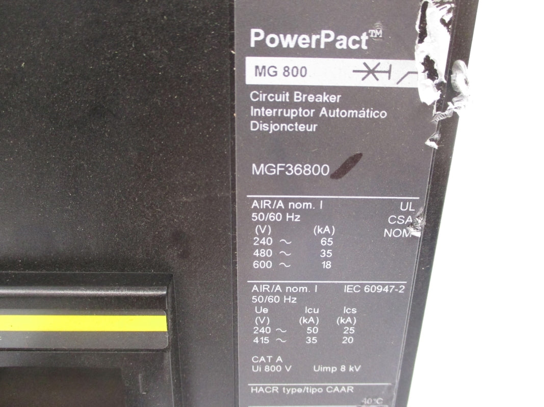 SQUARE D MGF36800 SER. 2 240V 800A (AS PICTURED) NUPI